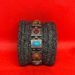 Multicolor gemstone Stone Gold black Bracelet